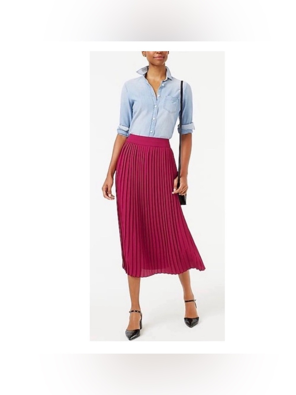J Crew Skirt Women's 2 Pink Pleated Chiffon Midi Lined Zip Party Long
